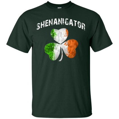Shenanigator T-shirt St Patrick_s Day Shamrock Forest Green