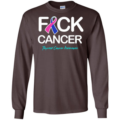 Fck Cancer Thyroid Cancer Awareness T-shirt Dark Chocolate