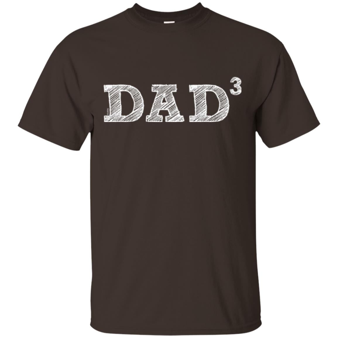 Men_s Dad3, Three Kids Father_s Day, Father Of Three T-shirt Dark Chocolate