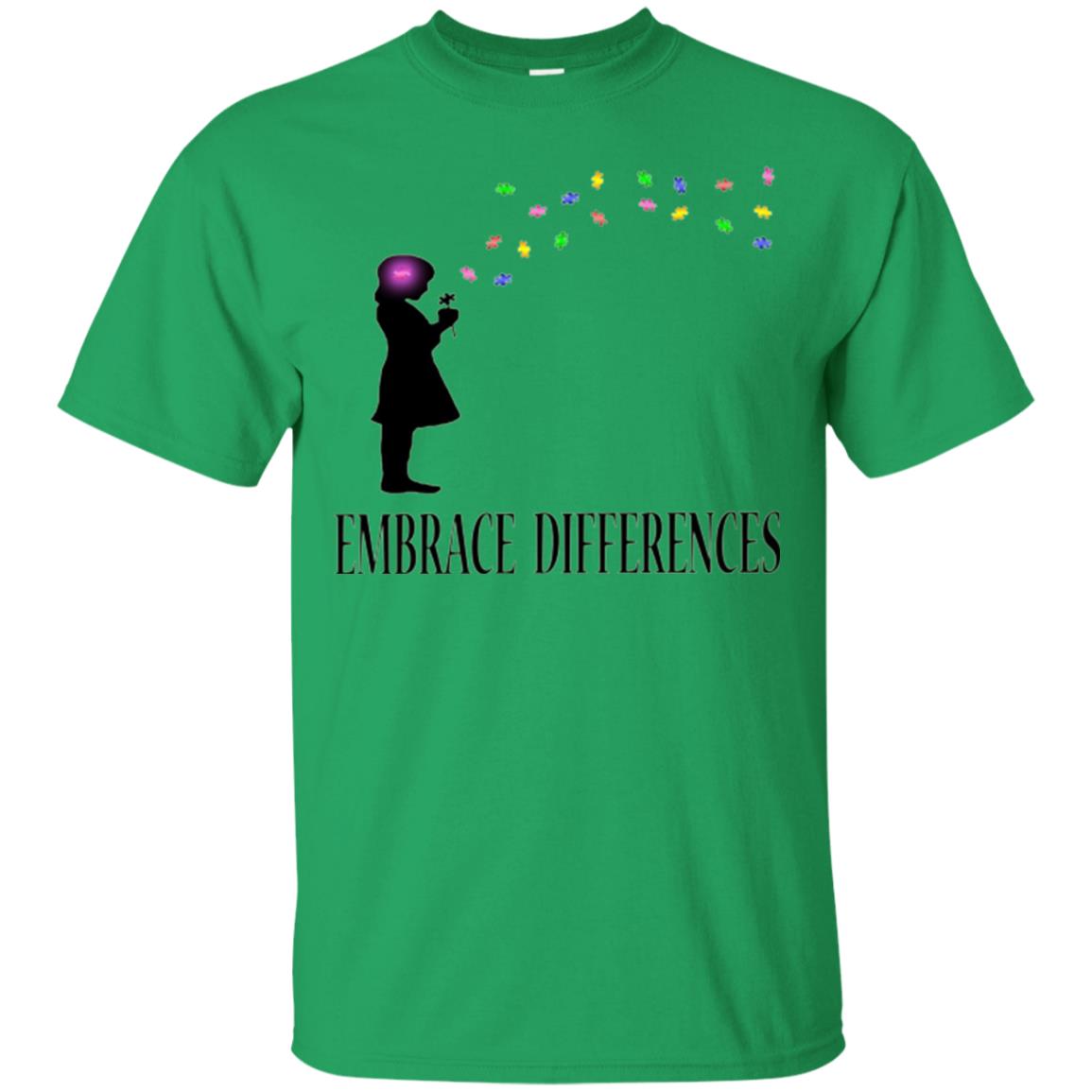 Embrace Differences Shirt Proud Autism Awareness T-shirt Irish Green