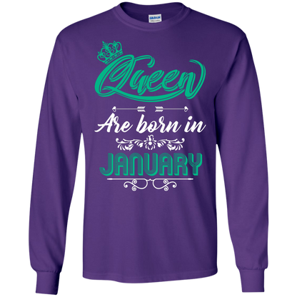 Brithday T-Shirt Queen Are Born In January Purple