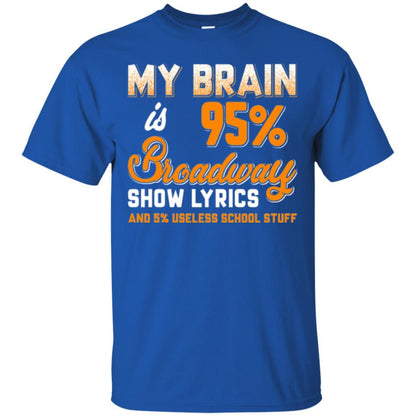 Musical Theatre T-shirt My Brain 95% Broadway Show Lyrics Royal