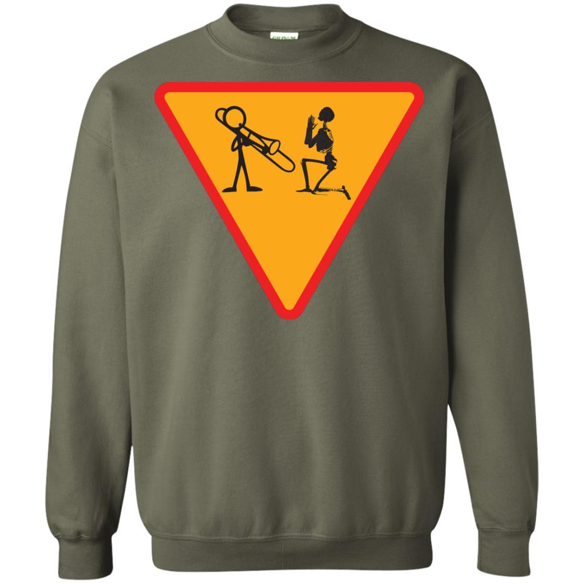 Trombone Lovers T-Shirt Funny Trombone Military Green