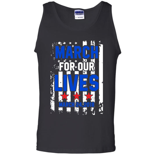 March For Our Lives With American Flag Gun Control T-shirt Black