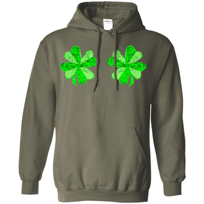 Funny Shamrock Boobs St Patricks Day T-shirt Military Green