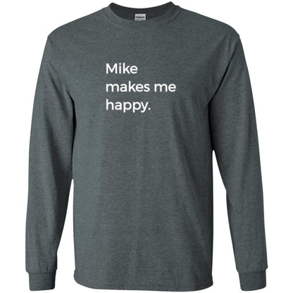 Strange Names And Things T-shirt Mike Makes Me Happy Dark Heather