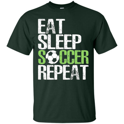 Soccer T-shirt Eat Sleep Soccer Repeat Forest Green