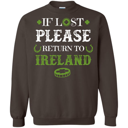 If Lost Please Return To Ireland St Patrick_s Day Shirt Dark Chocolate