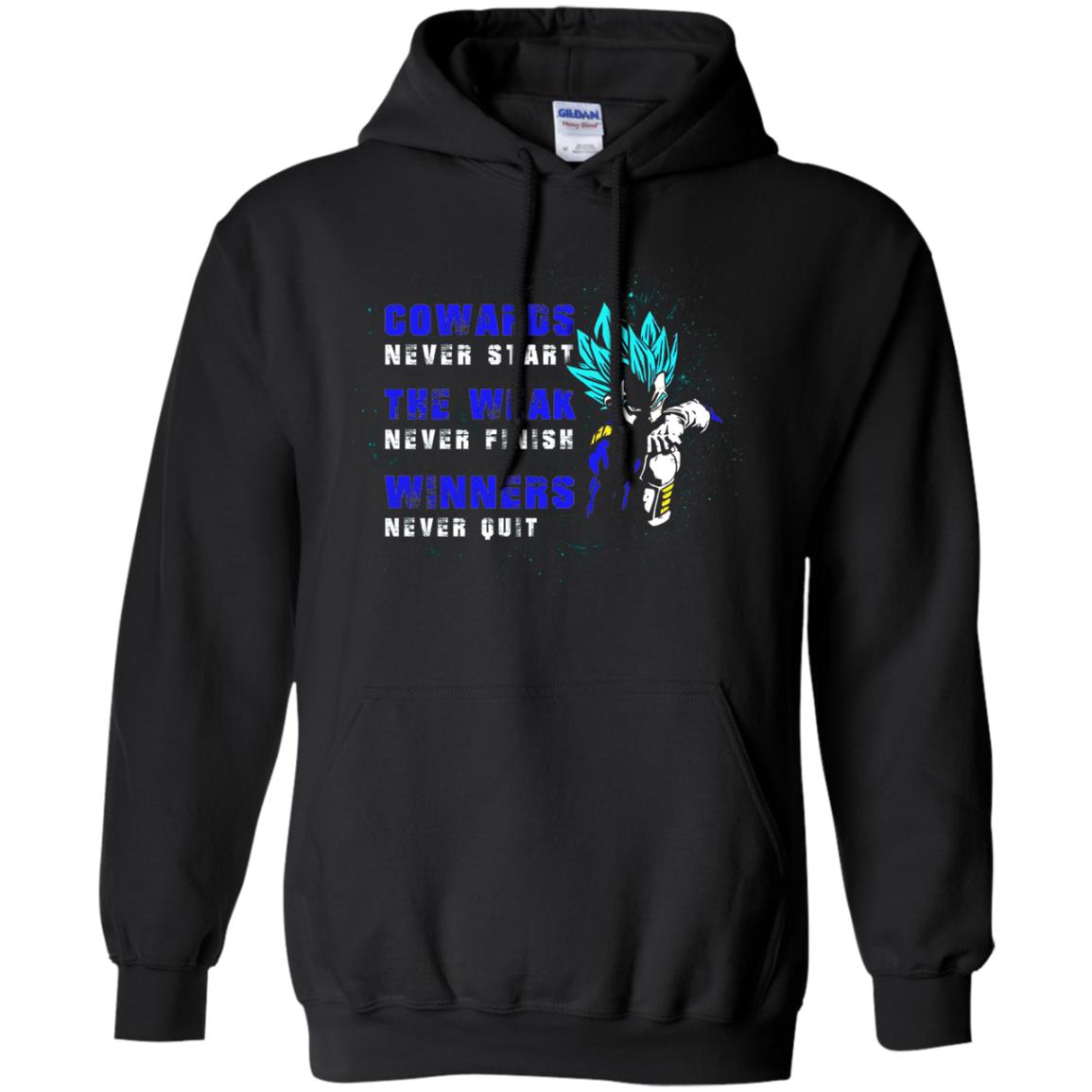 Cowards Never Start The Weak Never Finish Comic T-shirt Black