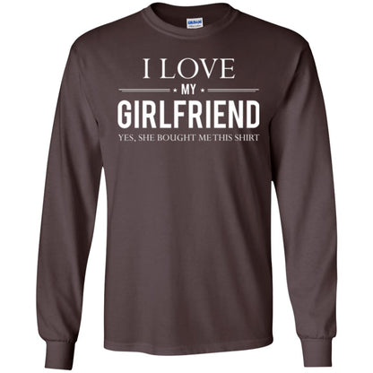 Boyfriend T-shirt I Love My Girlfriend She Bought Me This Shirt Dark Chocolate