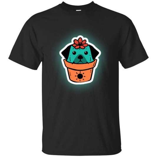 Dog Lover T-shirt Cactus Dog Dogcus Black