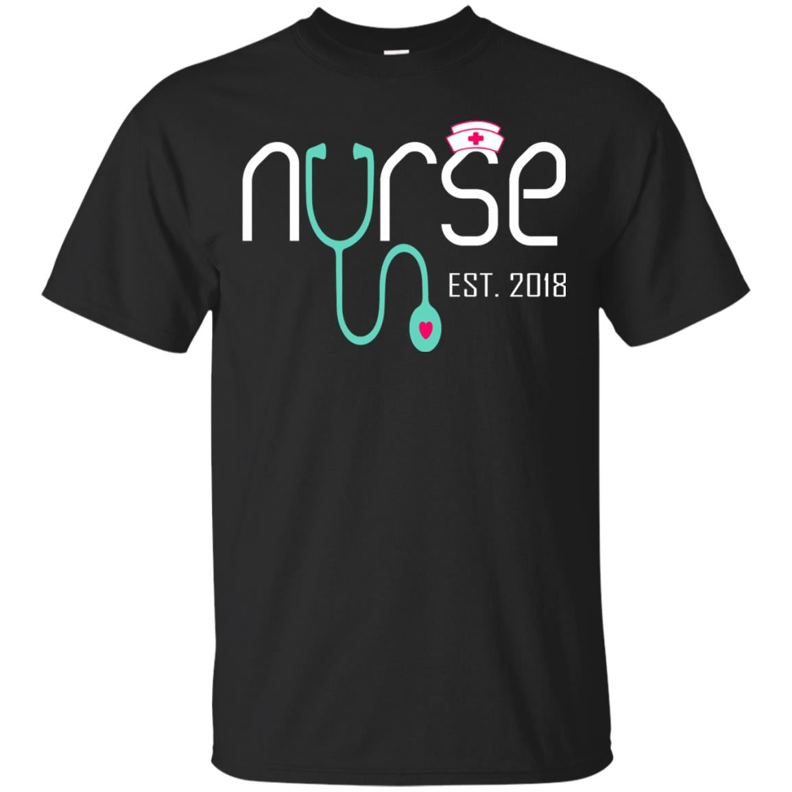 New Nurse Est 2018 T-shirt Nursing School Graduation Black