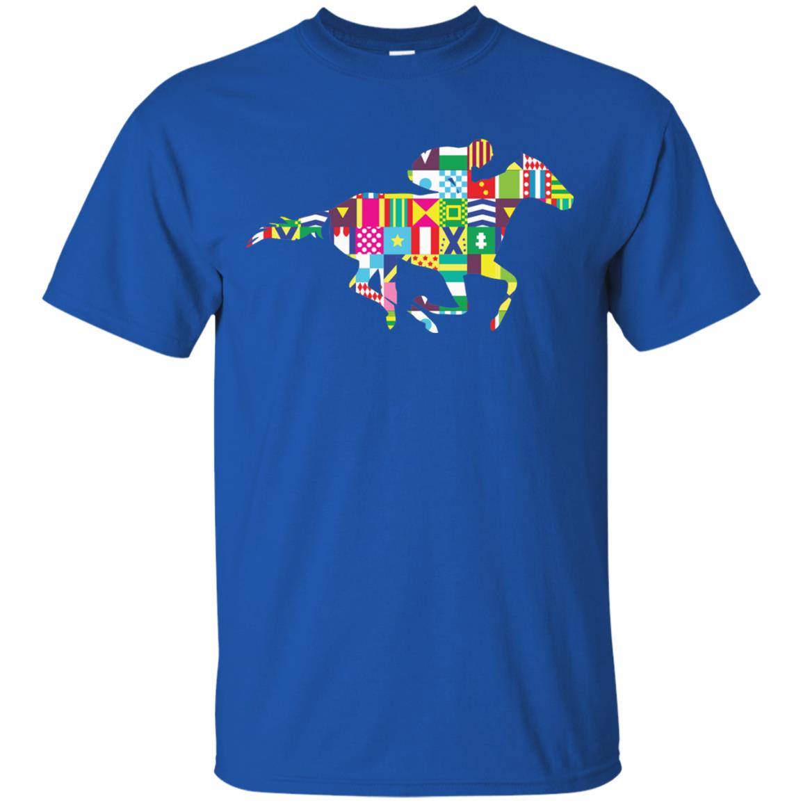 Kentucky Horse Racing Silhouette Derby Shirt Royal
