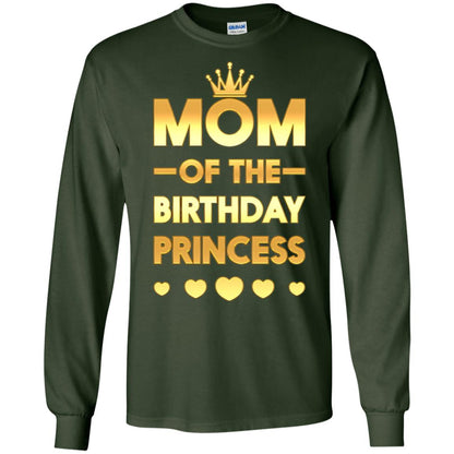 Mom Of The Birthday Princess Family T-shirt Forest Green