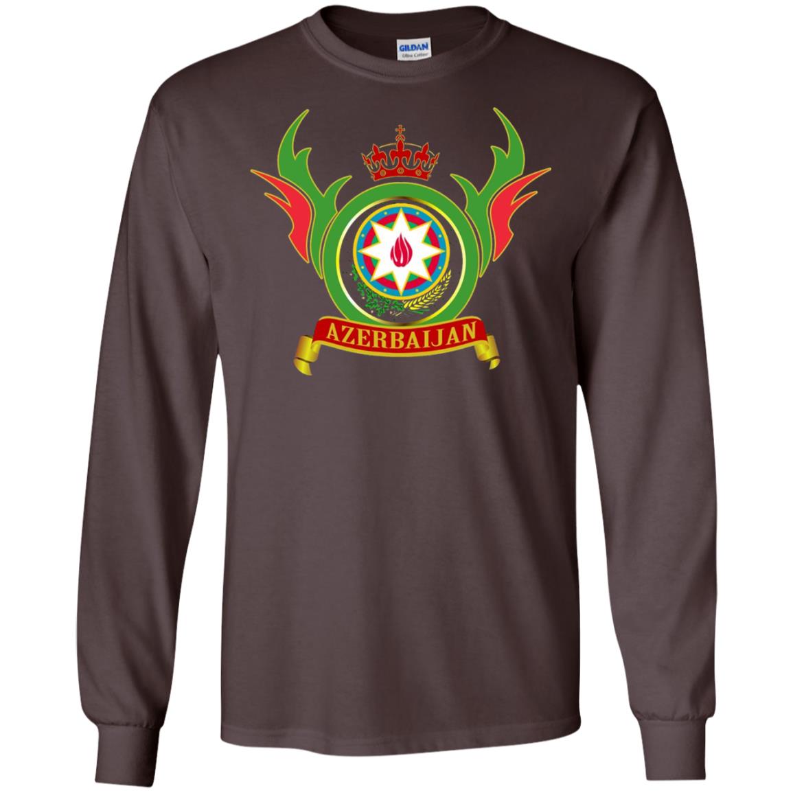 Azerbaijan Arms Coat Flag T-shirt Dark Chocolate