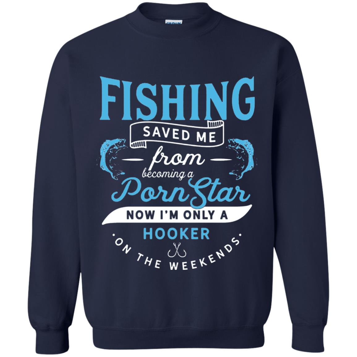 Funny Fishing Tshirts Im Only A Hooker On The Weekends Navy