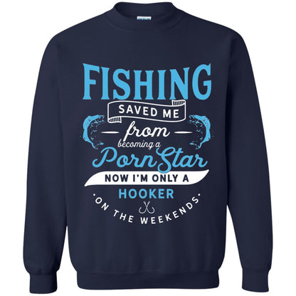 Funny Fishing Tshirts Im Only A Hooker On The Weekends Navy