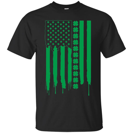 Irish American Flag St Patrick_s Day T-shirt Black