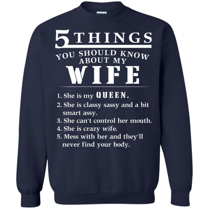 5 Things You Should Know About My Wife Husband T-shirt Navy