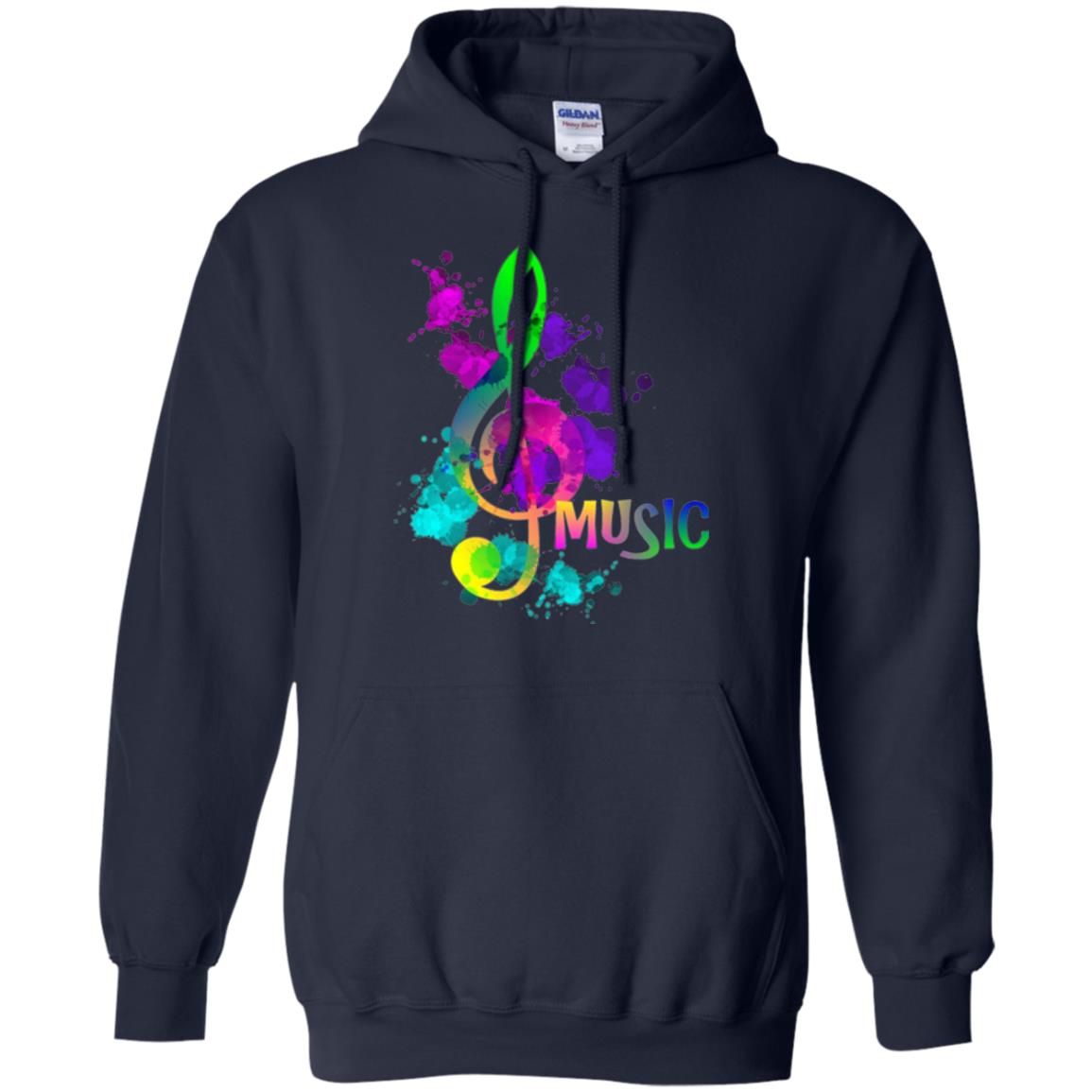 Funky Colorful Music Treble Clef Musican T-shirt Navy