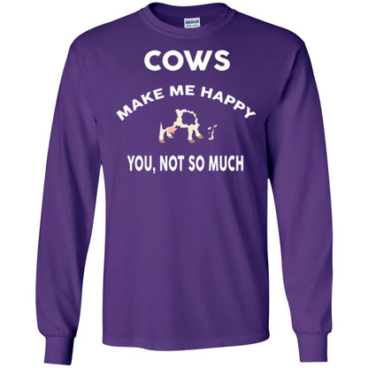 Cow Lovers T-shirt Cows Make Me Happy You Not So Much Purple