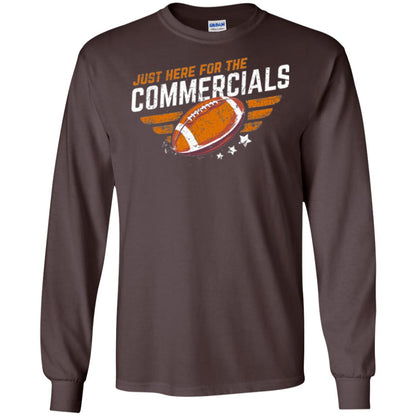 Football Lover T-shirt Just Here For The Commercials Dark Chocolate