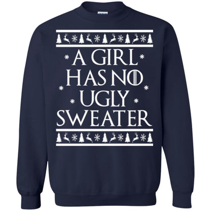 Christmas T-shirt A Girl Has No Ugly Sweater Navy