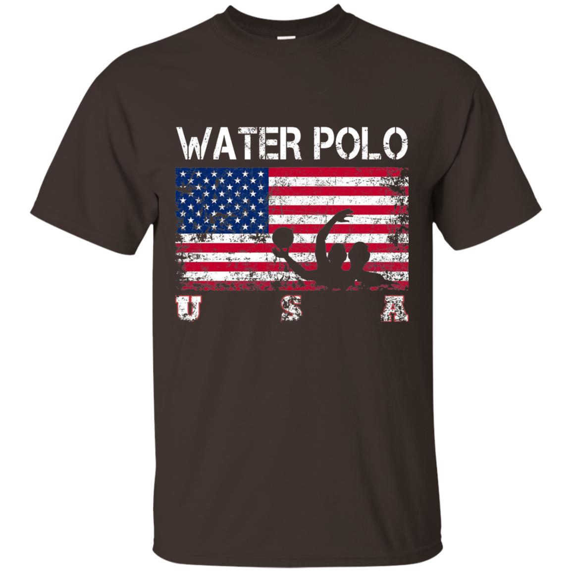 Water Polo Team American Flag Water Polo T-shirt Dark Chocolate