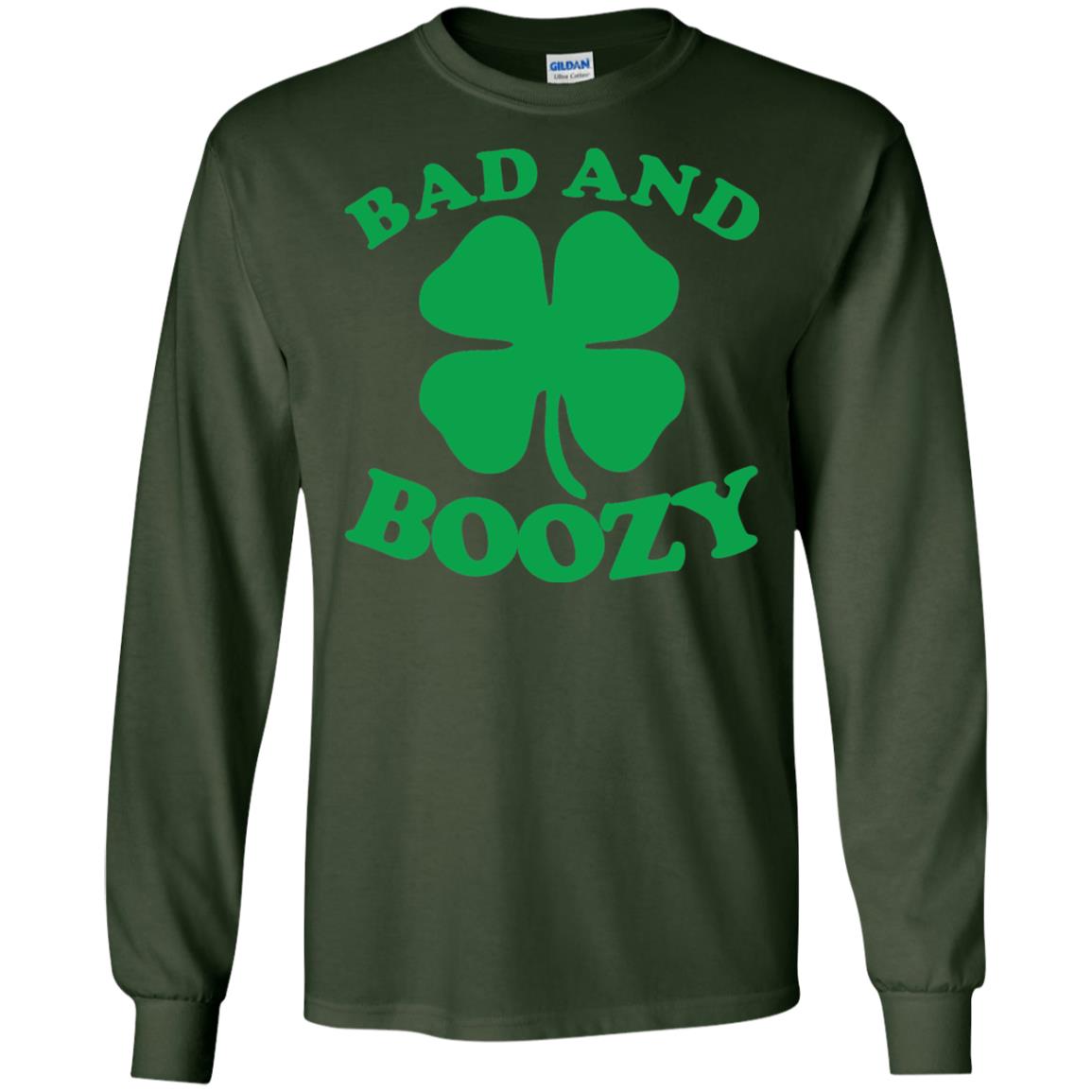 Bad And Boozy Saint Patricks Day T-shirt Forest Green