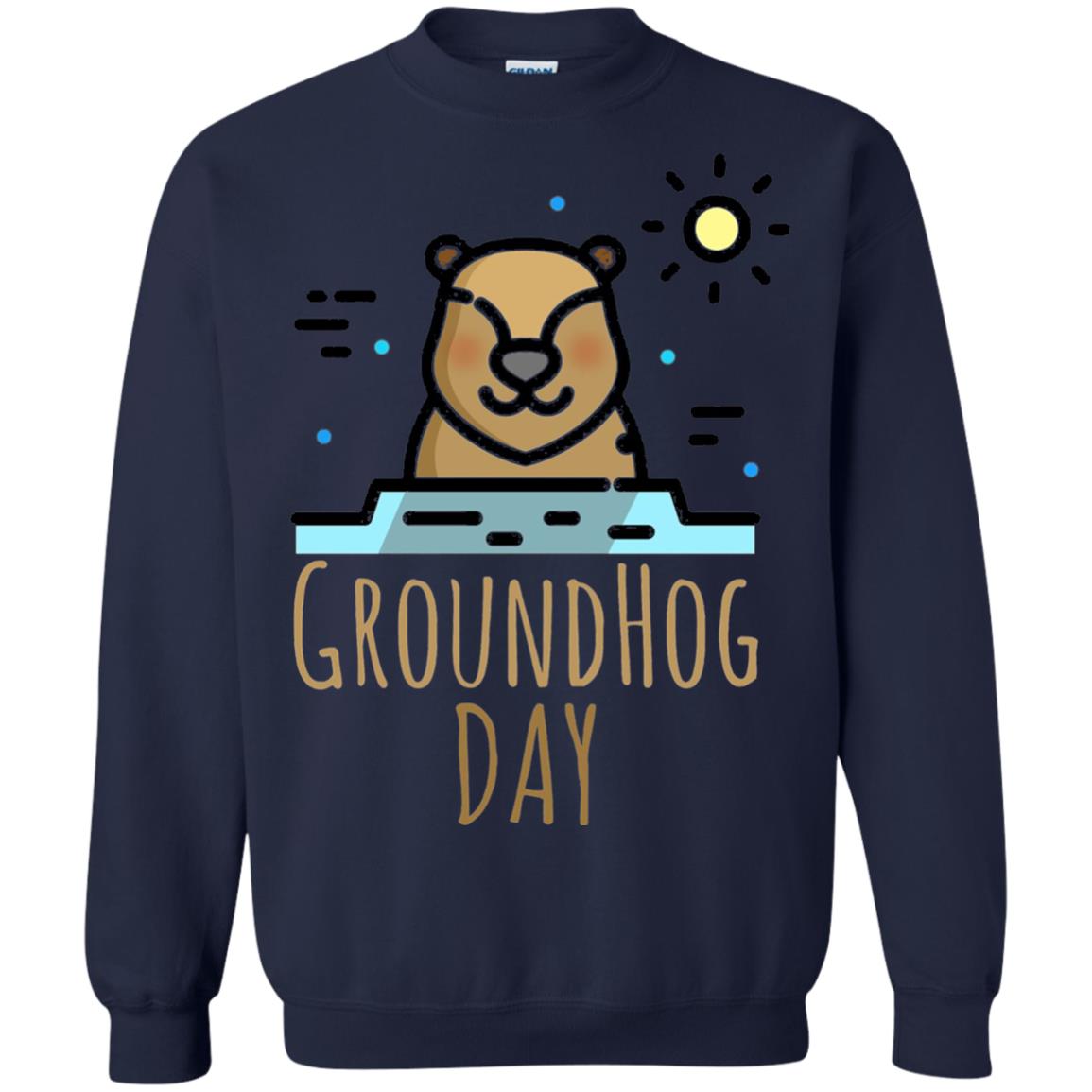 Happy Groundhog Day T-shirt Feb 2nd Navy