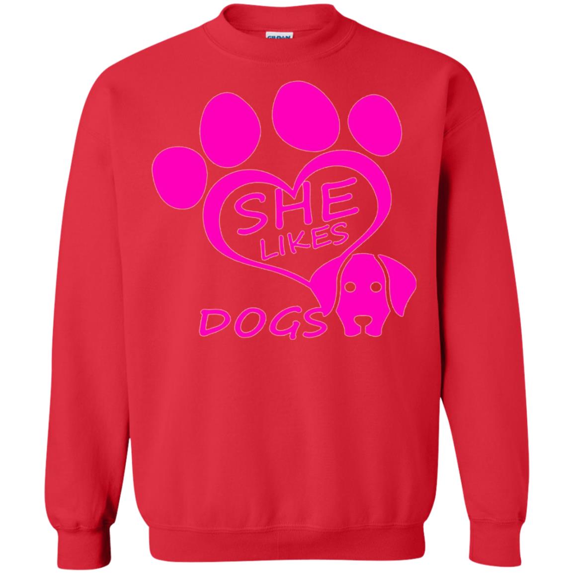 Dog Lovers Shirt She Likes Dogs Red