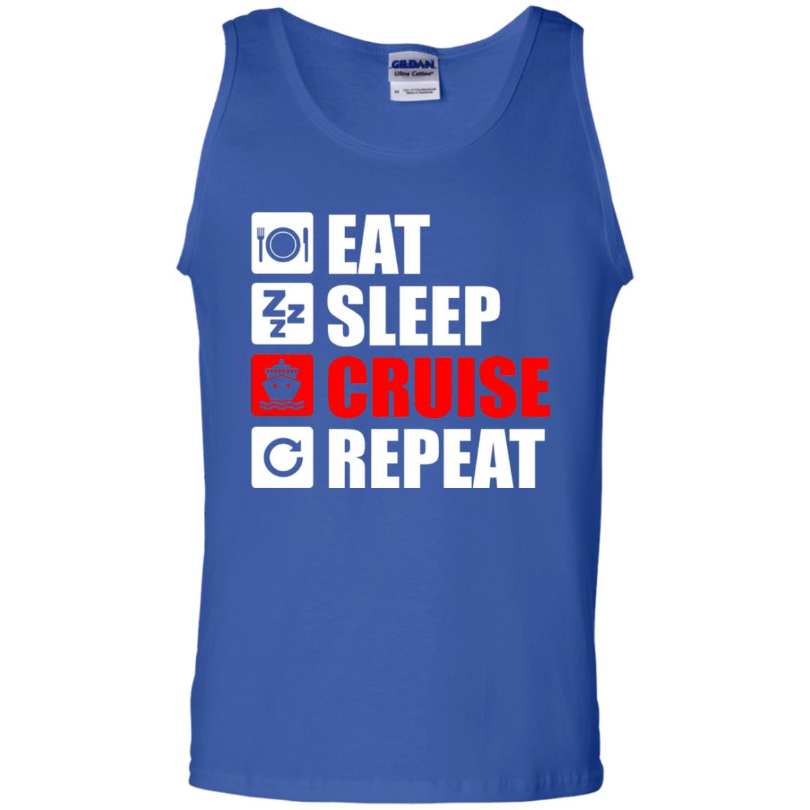 Eat Sleep Cruise Repeat Summer Vacation T-shirt Royal