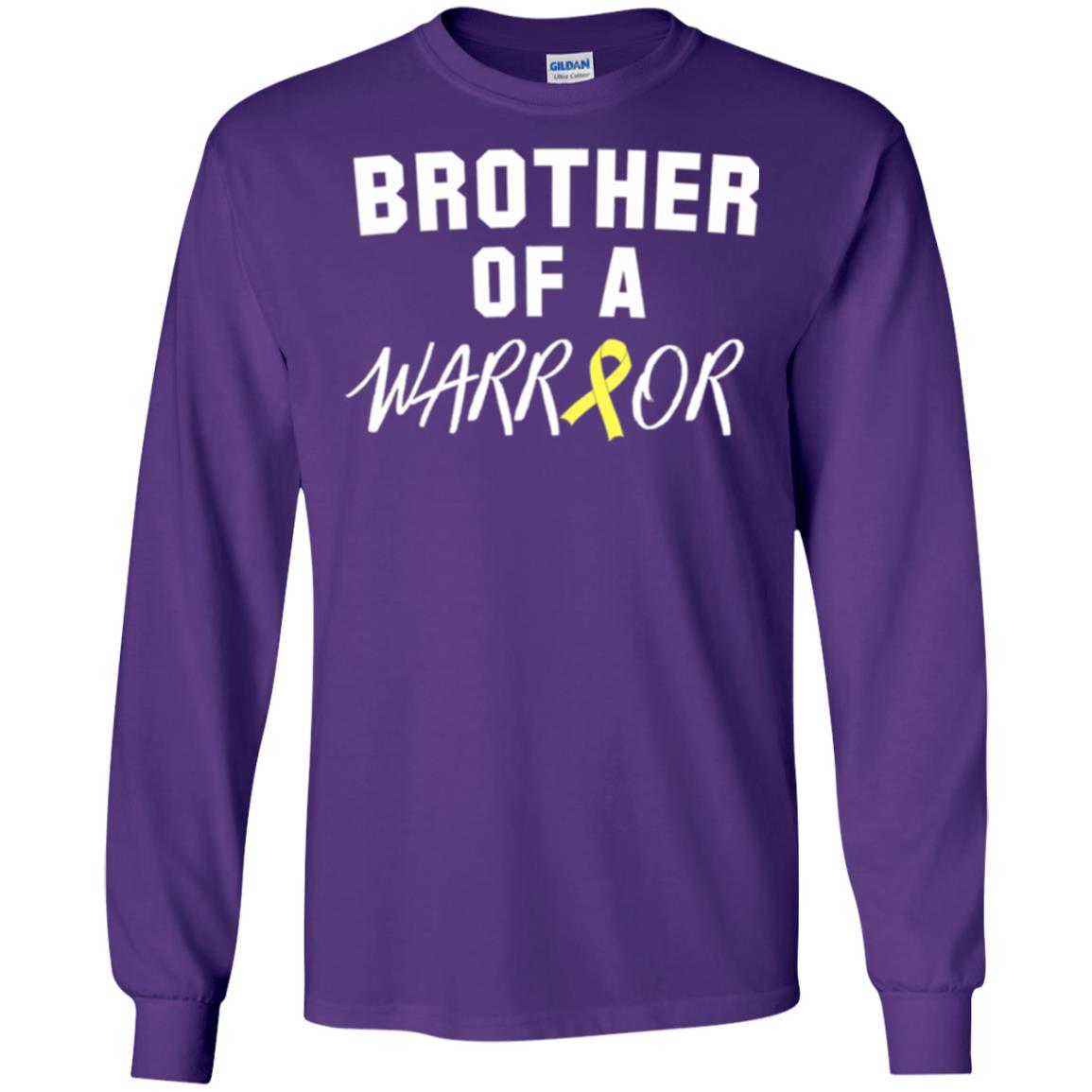 Brother Of A Warrior Childhood Cancer Awareness T-shirt Purple