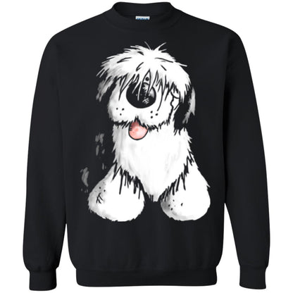 Dog Lover T-shirt Happy Old English Sheepdog Black