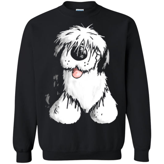 Dog Lover T-shirt Happy Old English Sheepdog Black