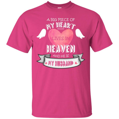 A Big Piece Of My Heart Lives In Heaven And He Is My Husband Shirt Heliconia