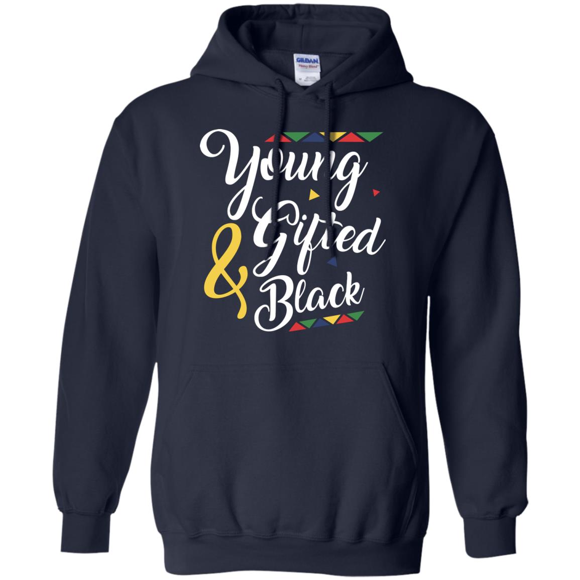 African American T-shirt Young Gifted And Black Navy