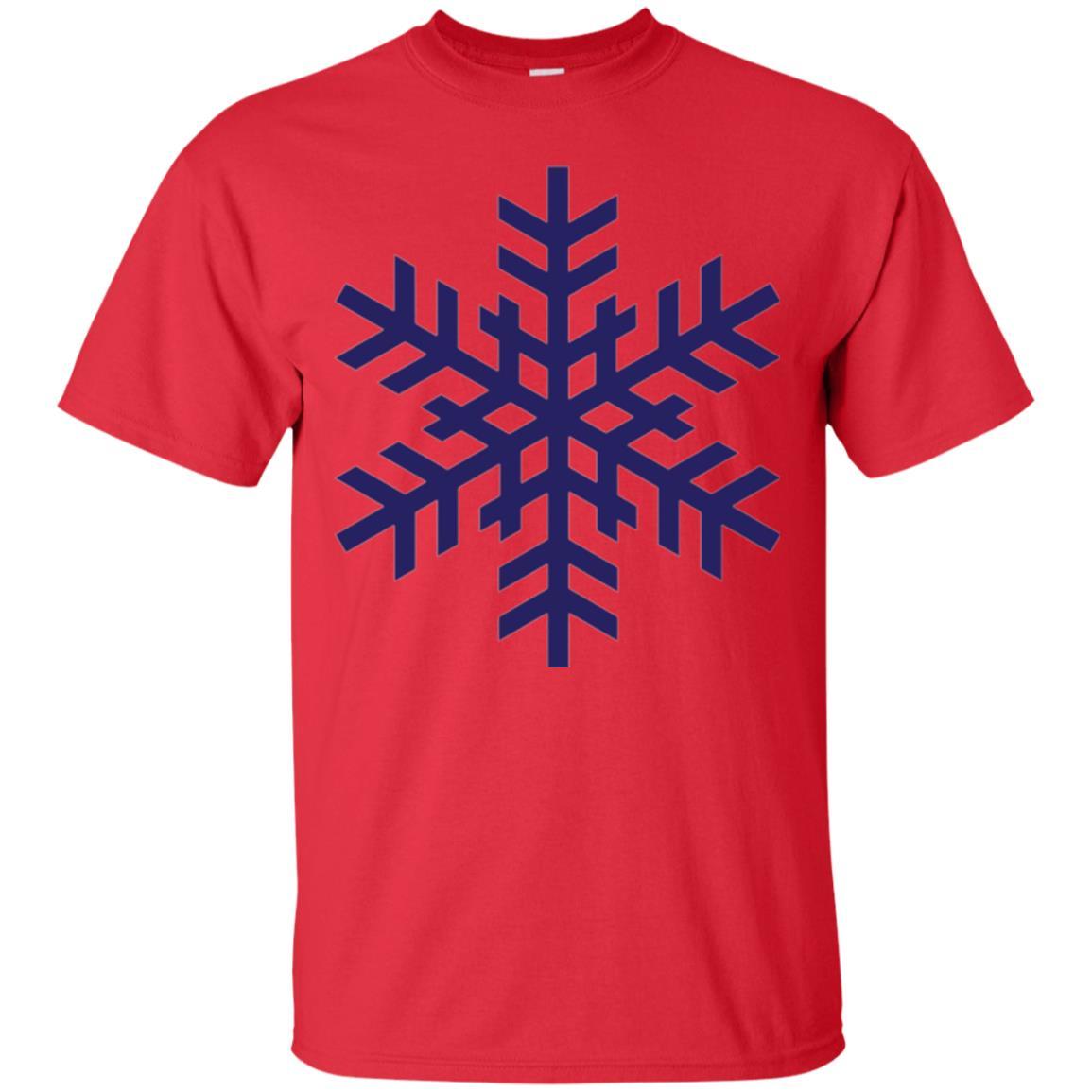 Christmas T-shirt Navy Blue Snowflake T-shirt Red