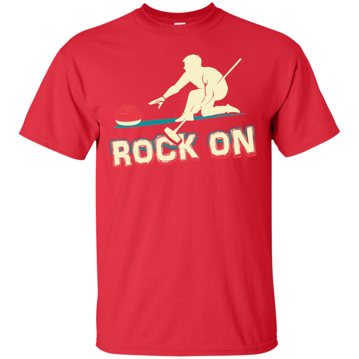 Curling Winter Lover T-shirt Rock On Curling Winter Sports Red