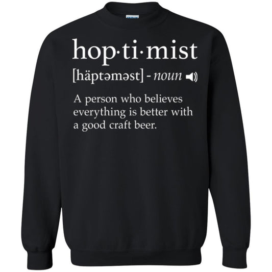 Beer Lover T-shirt Hoptimist Definition Black