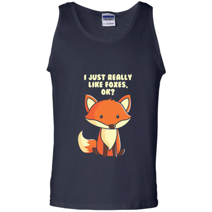 Funny Fox T-shirt I Just Really Like Foxes Ok Navy