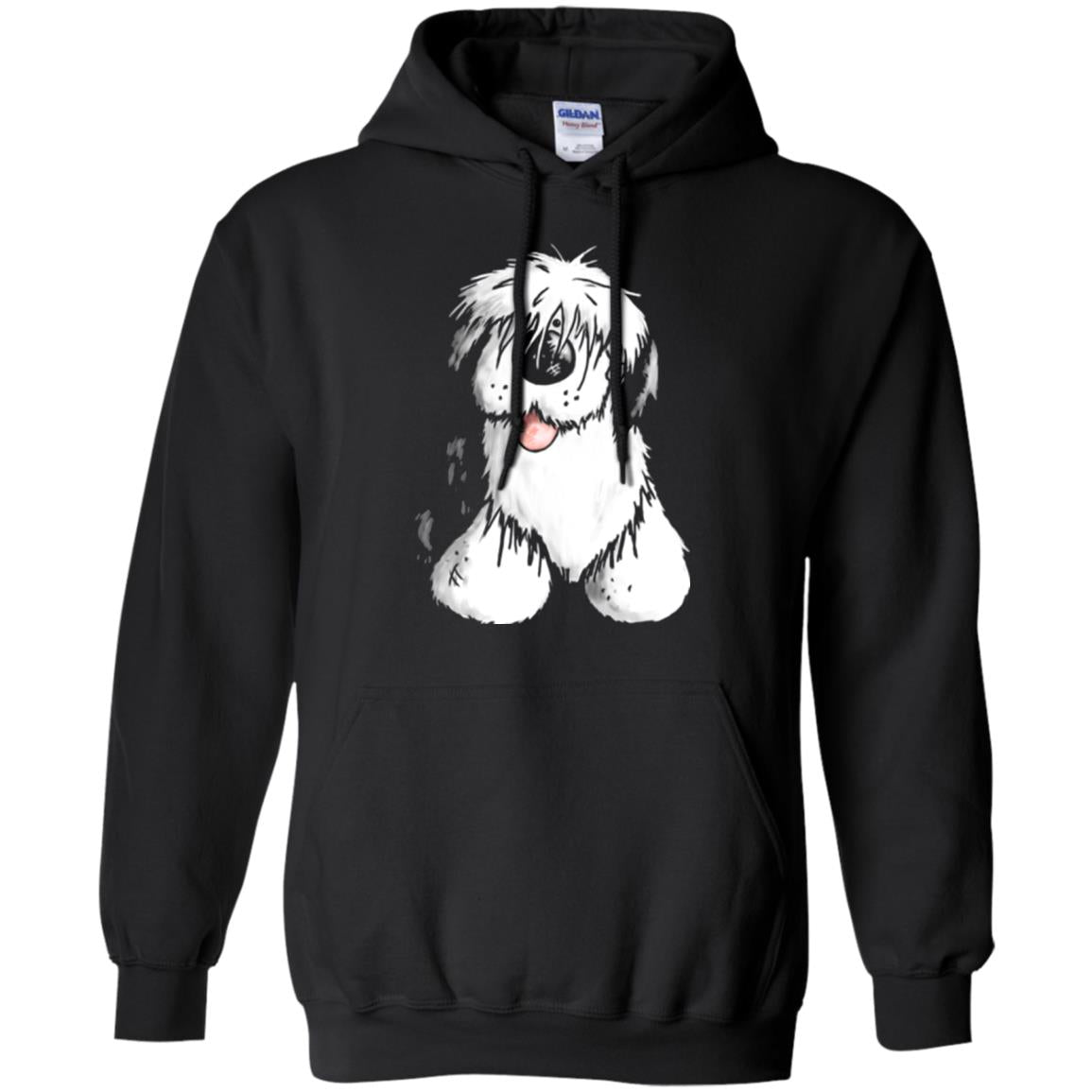 Dog Lover T-shirt Happy Old English Sheepdog Black