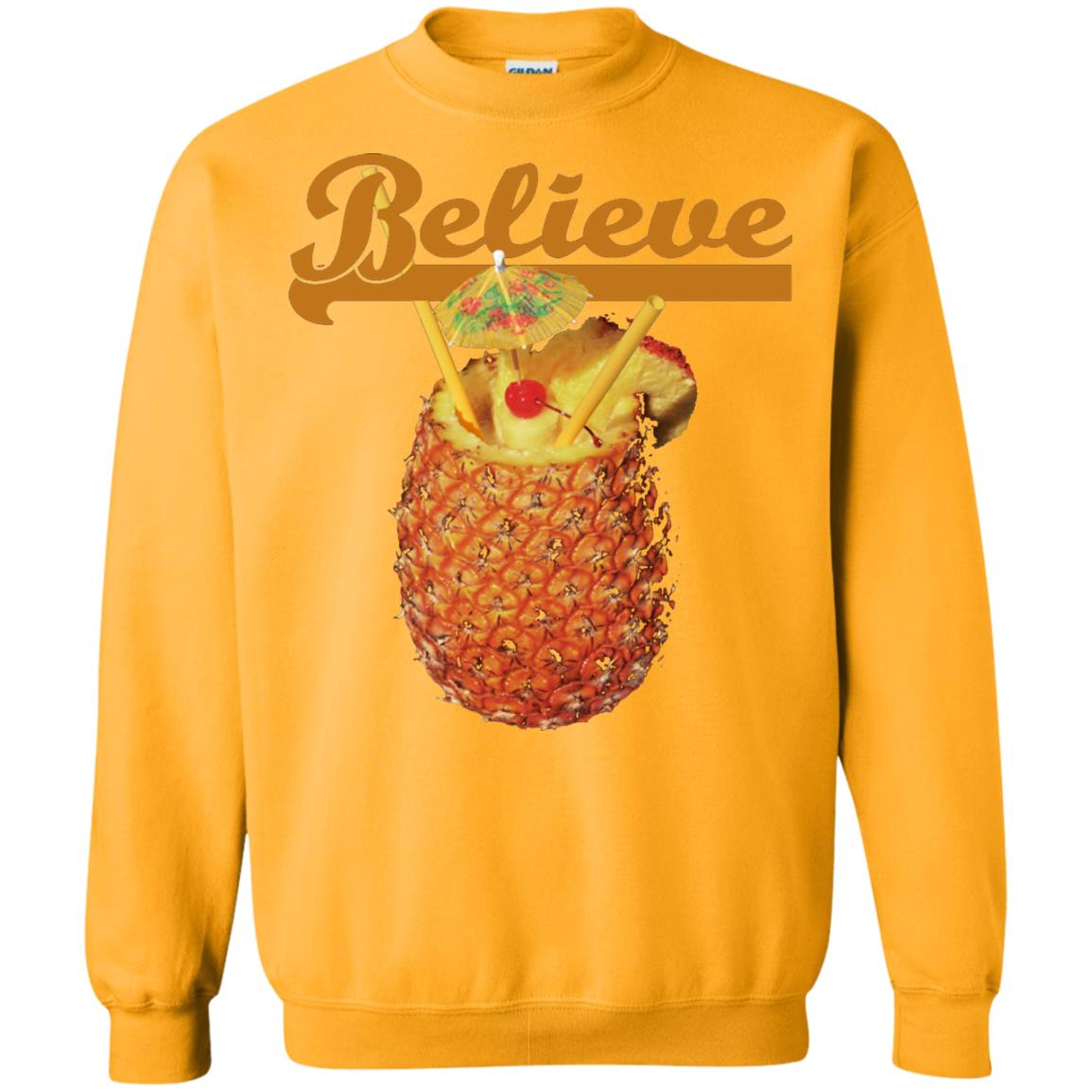 Believe Pineapple Cuptropical Drink T-shirt Gold