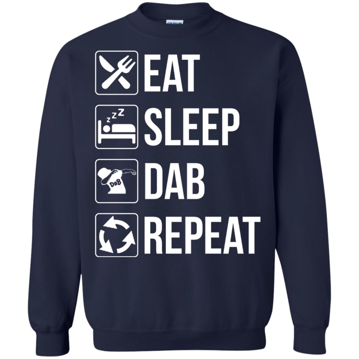 Funny Eat Sleep Dab Repeat T-shirt Navy