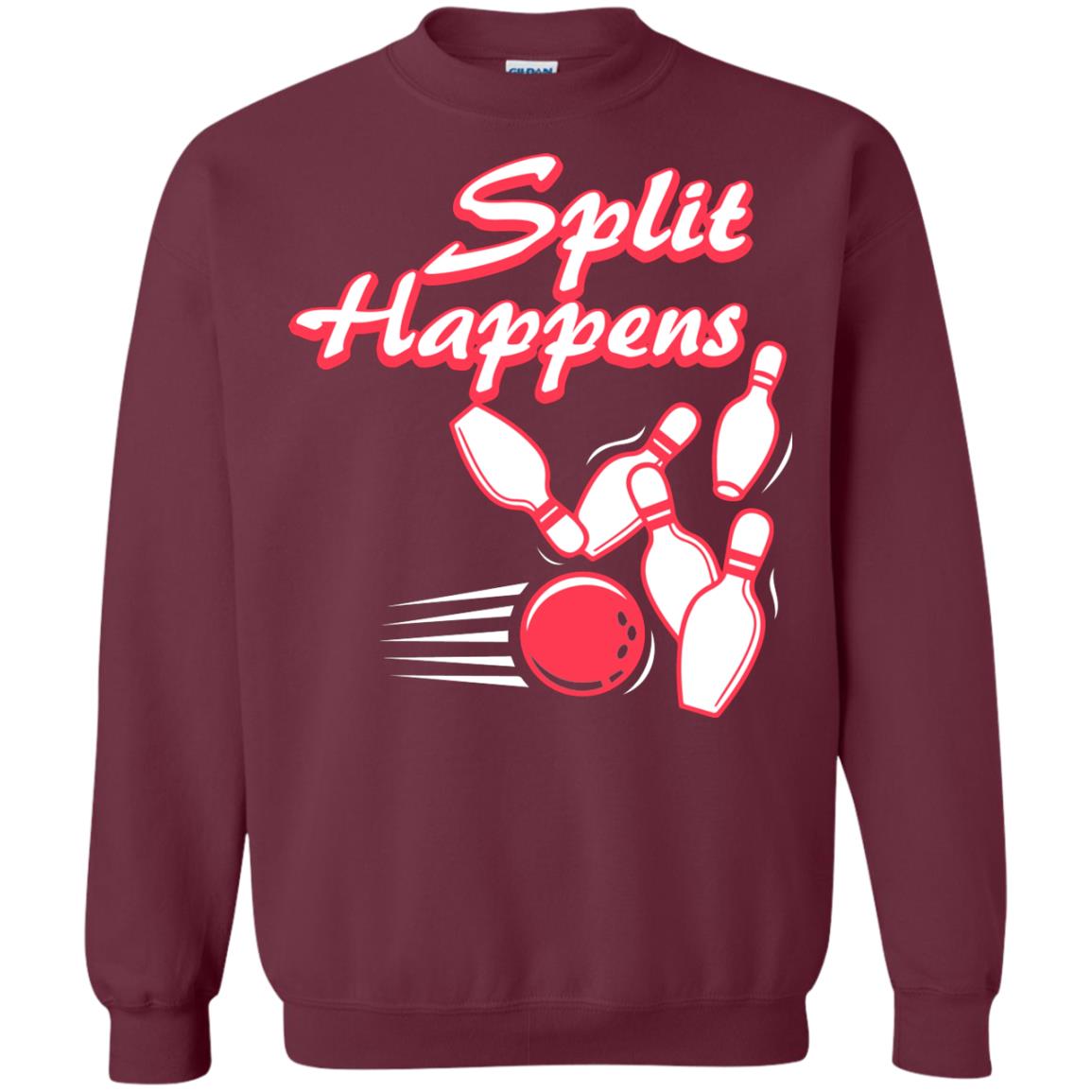 Bowling Lover T-shirt Split Happens Maroon
