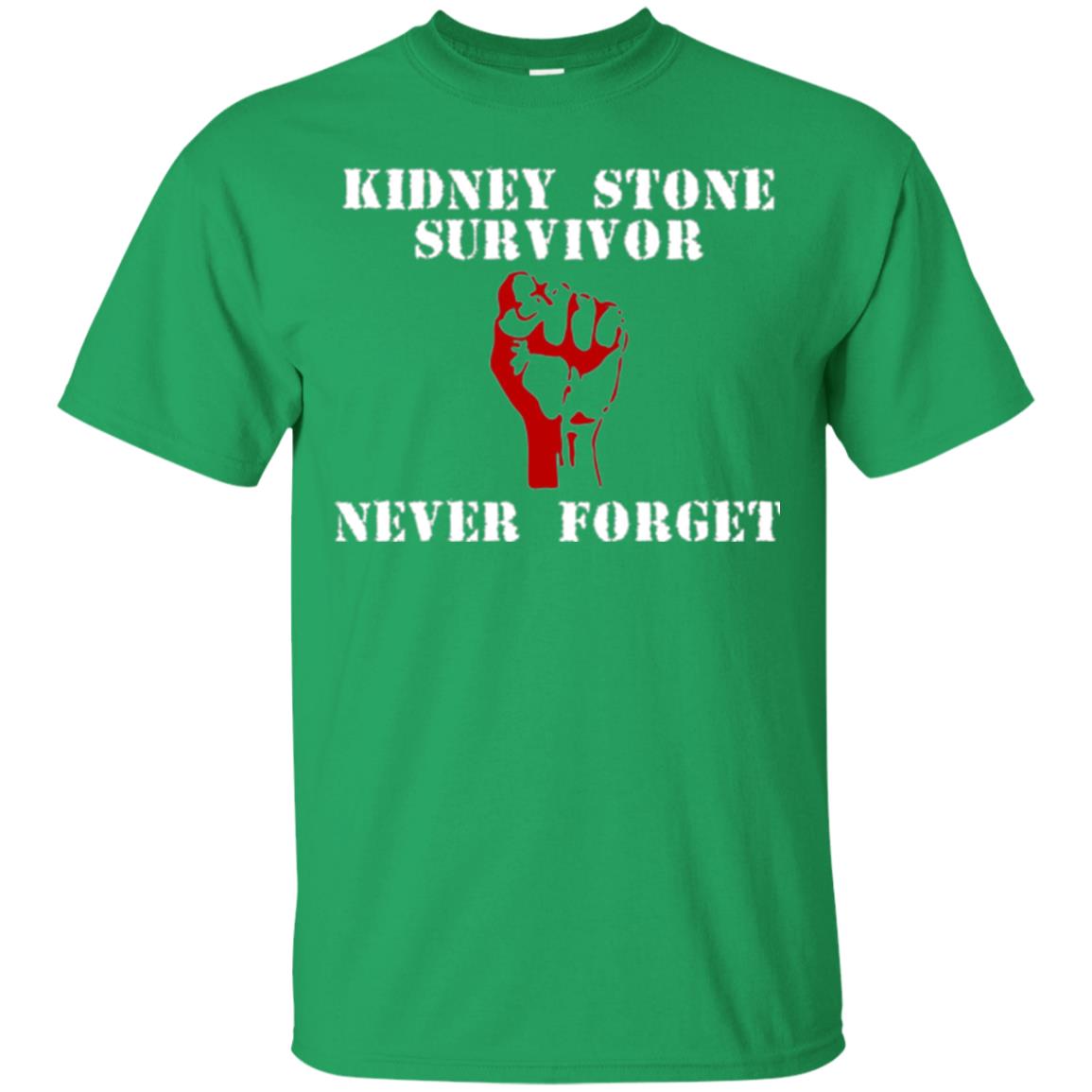 Kidney Stone Survivor Never Forget T-shirt Irish Green