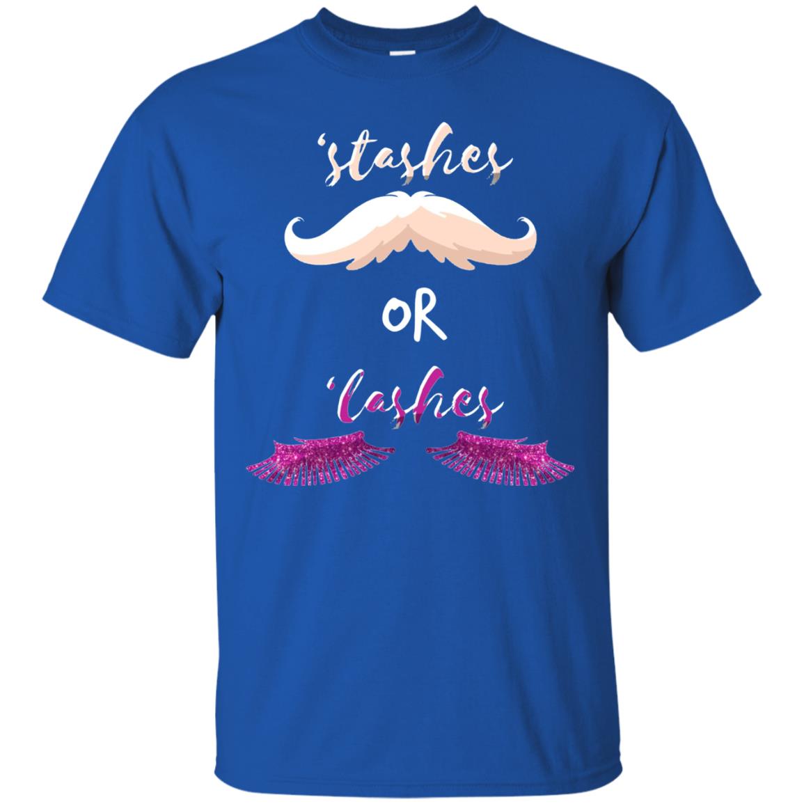 Stashes Or Lashes Funny Baby Gender Shower Reveal Pregnancy Shirt Royal