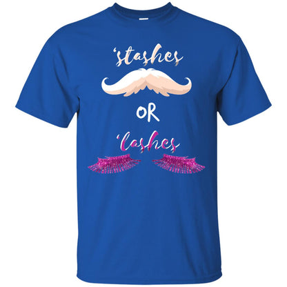 Stashes Or Lashes Funny Baby Gender Shower Reveal Pregnancy Shirt Royal