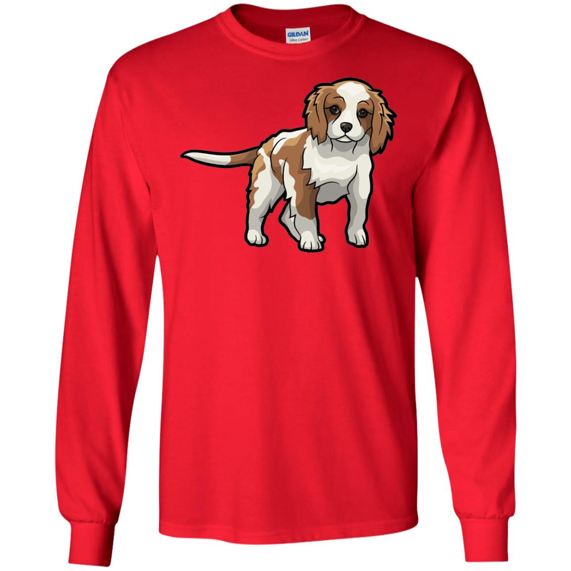 Cute Blenheim Cavalier King Charles Spaniel T-shirt Red