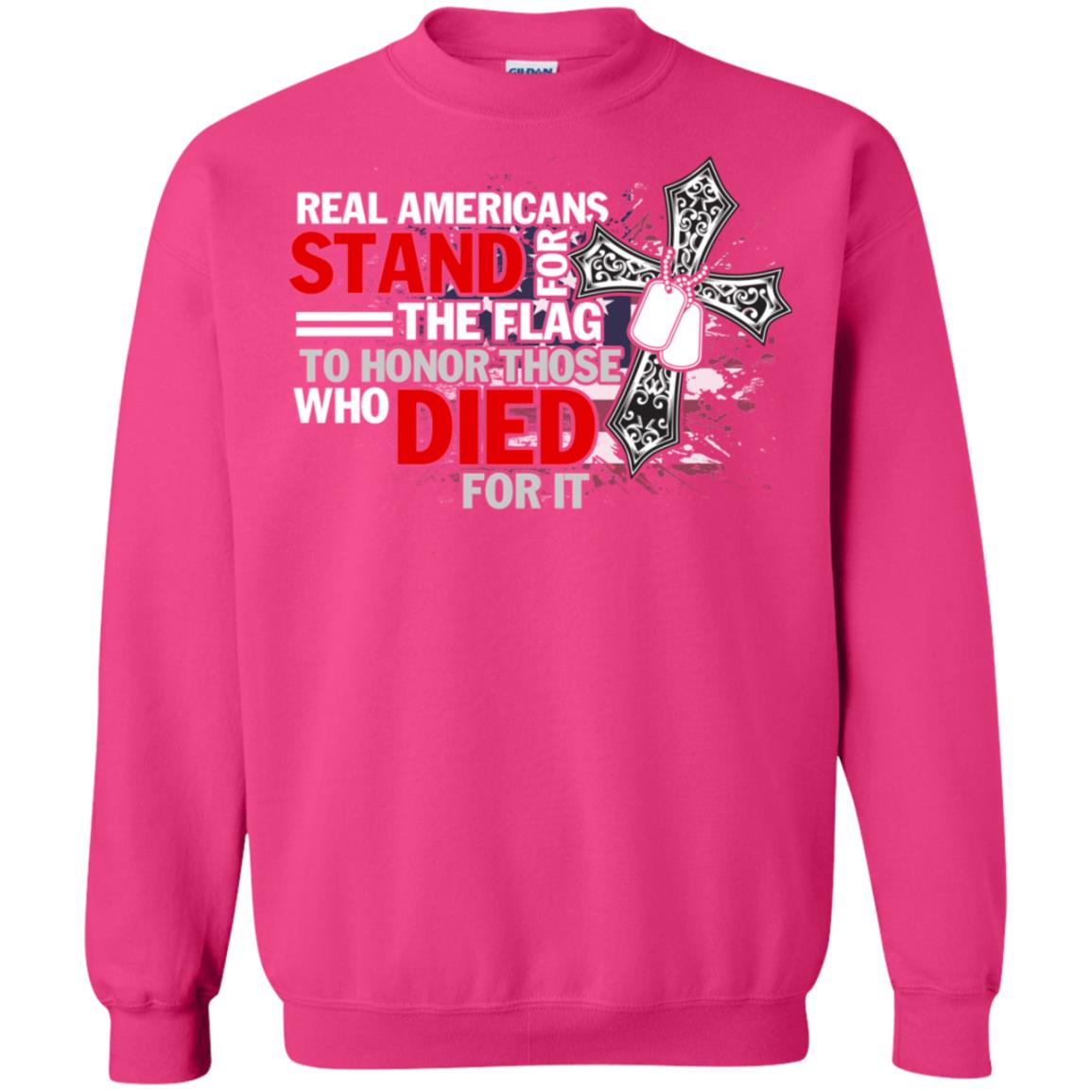 Real Americans Stand For The Flag To Honor Those Who Died For It Veteran Shirt Heliconia